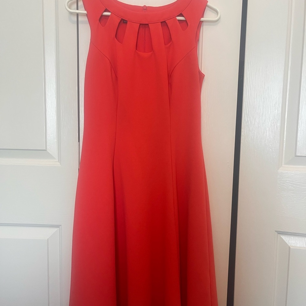 Roz & Ali Vibrant Red Cutout Midi Dress